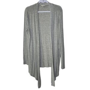 Zenana Outfitters heather gray open-front draped cardigan XL